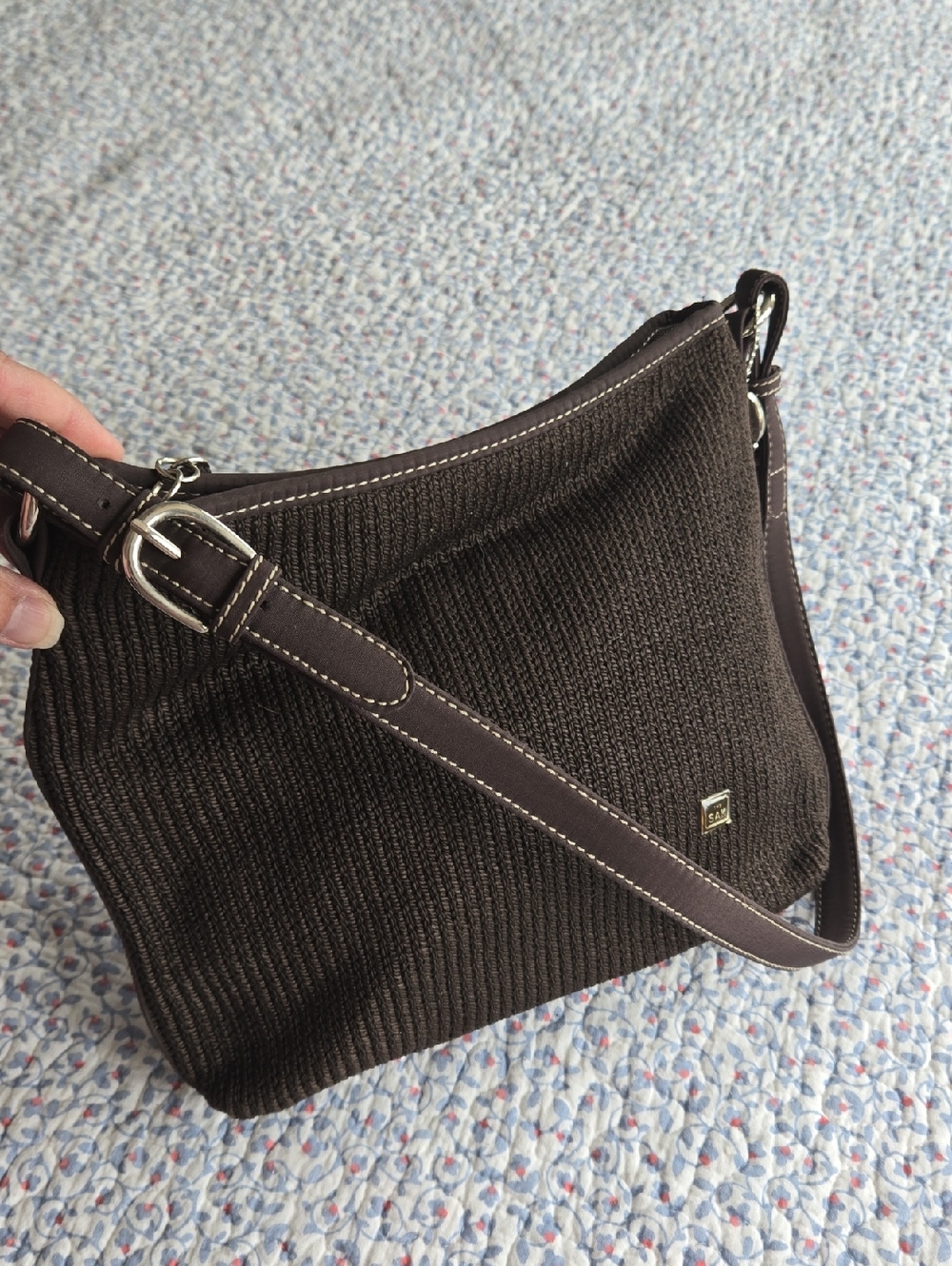 THE SAK ▪︎  Brown Shoulder Bag, Woven Sateen Fibers